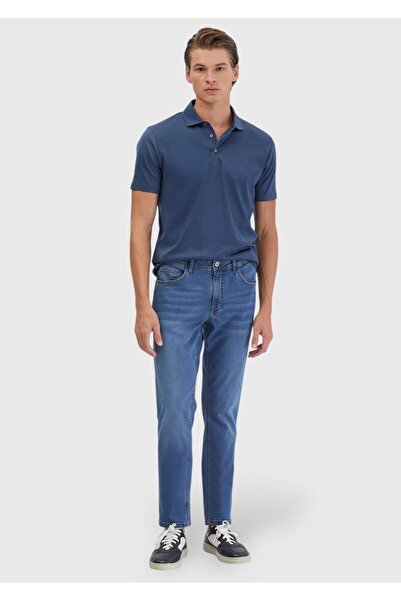 Ramsey Μπλουζάκι Indigo με λαιμόκοψη πόλο 100% βαμβάκι