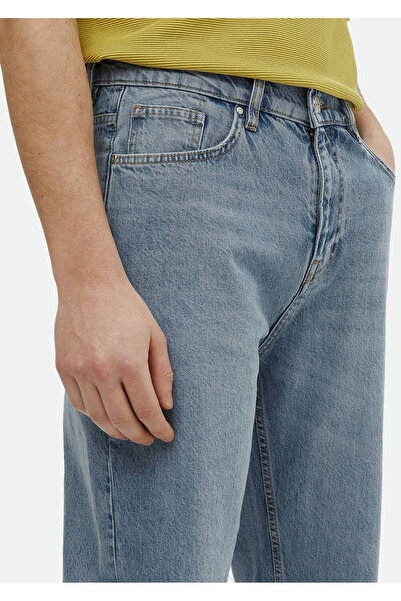 Ramsey Indigo Straight Loose Fit Τζιν Παντελόνι από βαμβακερό μείγμα