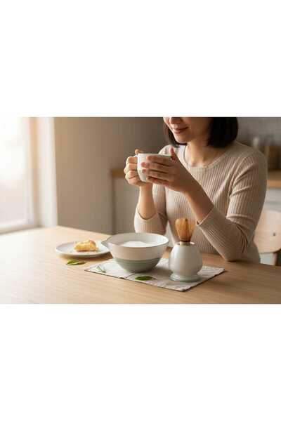 seramondo 3-Piece Set Matcha Bowl, Whisk Holder, and Mug