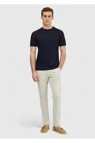 Ramsey Темно-синій велосипедний комір з жакардовим візерунком, суміш бавовни ...