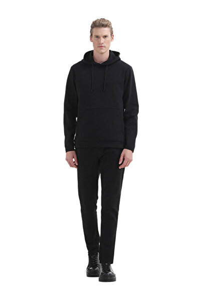 Ramsey Black Hooded Sweatshirt - Straight Cut