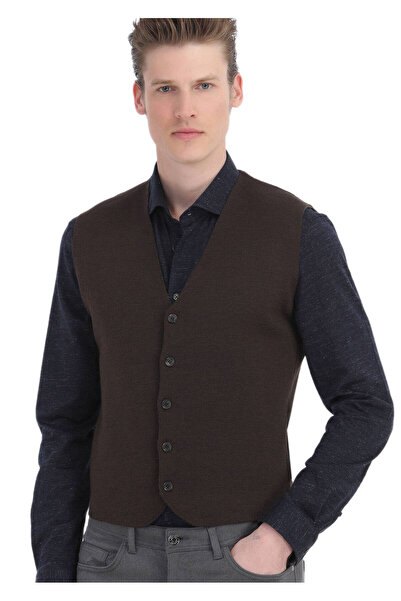 Ramsey Knitwear Brown Vest - Plain Knit Design