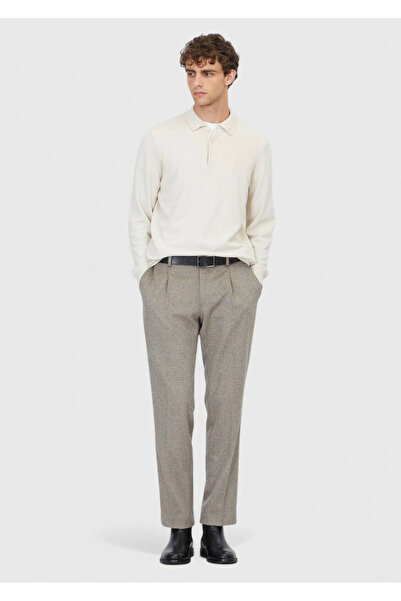 Ramsey Πουλόβερ από μαλλί με λαιμόκοψη πόλο σε απλό πλεκτό σχέδιο