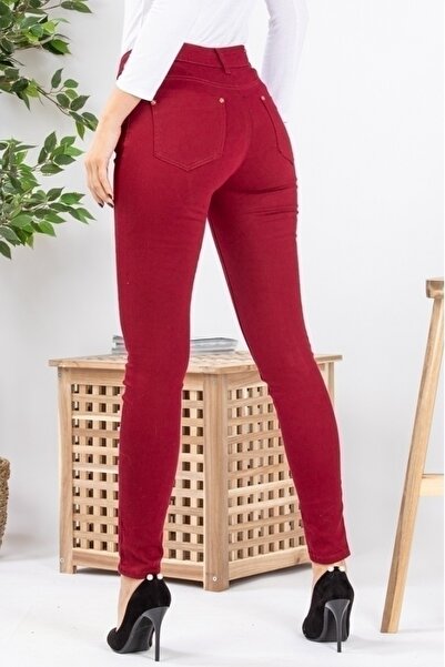 Gosse Women's Simple Burgundy Jeans