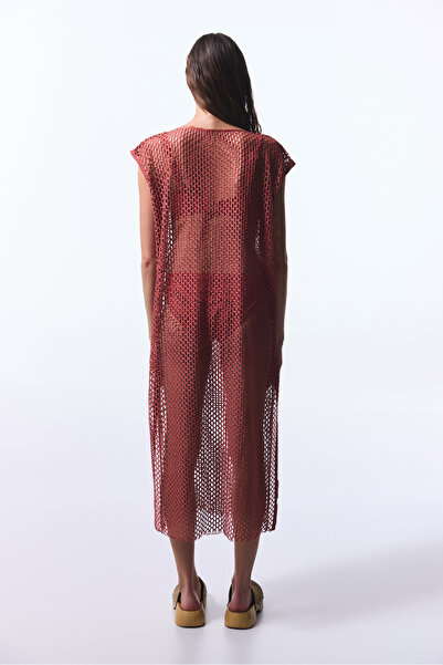 Penti Hellbraunes Lora-Fischnetzkleid