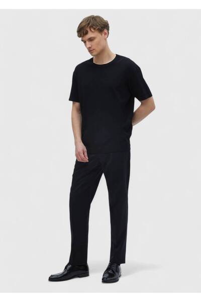 Ramsey Μαύρο πλεκτό πουλόβερ με λαιμόκοψη Crew