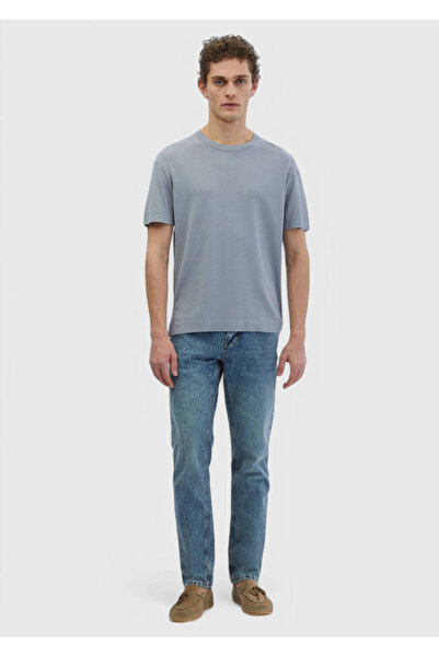 Ramsey Πλεκτό πλεκτό με λαιμόκοψη σε ανοιχτό γκρι