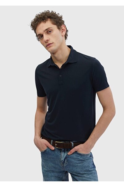 Ramsey Tricou negru simplu cu guler polo