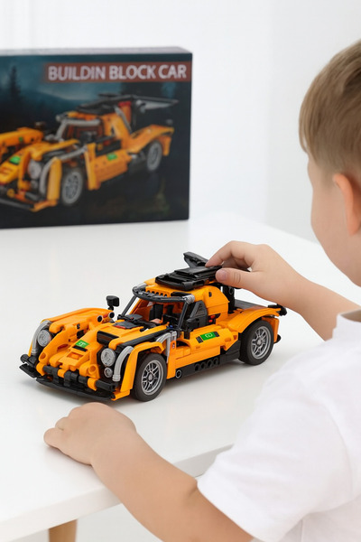 OEM DIY Pullback Race Car Model – 483 Building Block Car Pieces