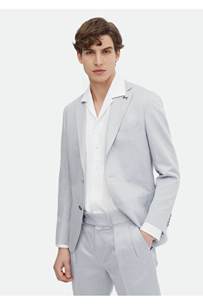 Ramsey Μπλε ίσιο κοστούμι από βαμβακερό μείγμα εφαρμοστό Zeroweight