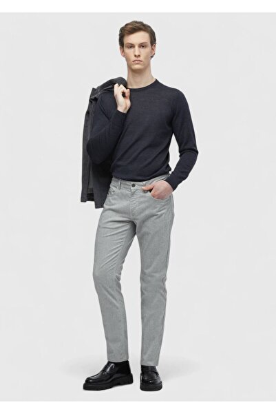 Ramsey Pantaloni slim, casual, din amestec de bumbac, gri