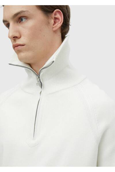 Ramsey Екрю напіврибальський комір, прямий трикотажний светр