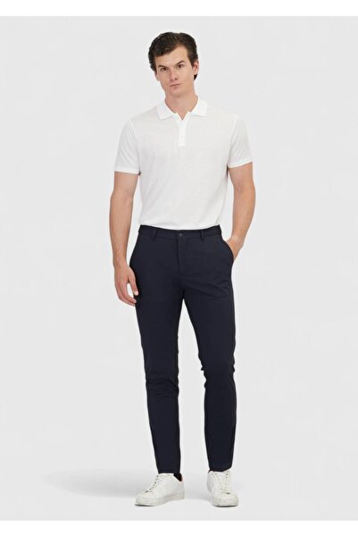 Ramsey Μπλε μπλέ ίσιο πλεκτό παντελόνι Jogging Fit Casual