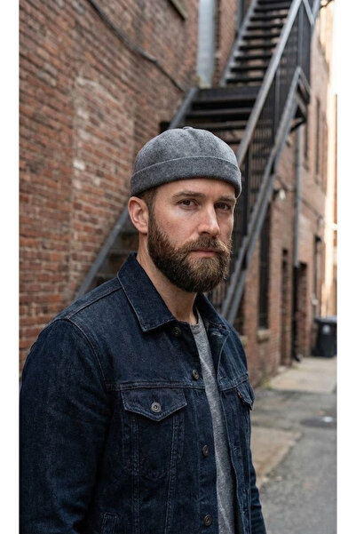 OnMyHead Basic Gray Color Brimless Docker Hat