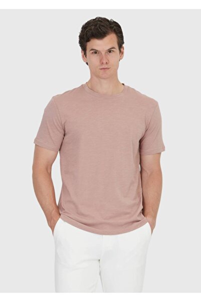 Ramsey Dusty Rose Plain Crew Neck 100% Cotton T-Shirt