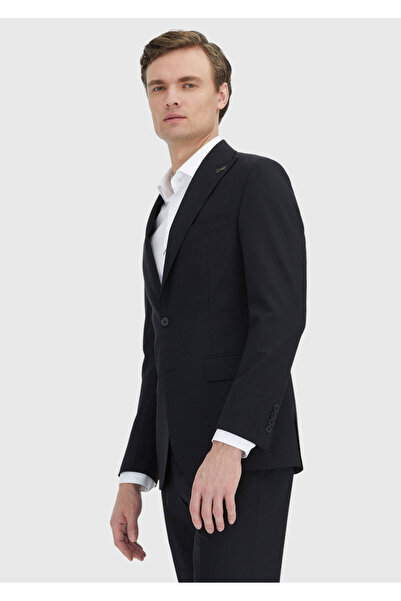 Ramsey Black Plain Wool Blended Suit