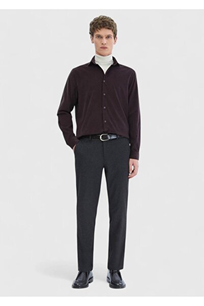 Ramsey Anthracite Straight Woven Jogging Fit Casual Trousers