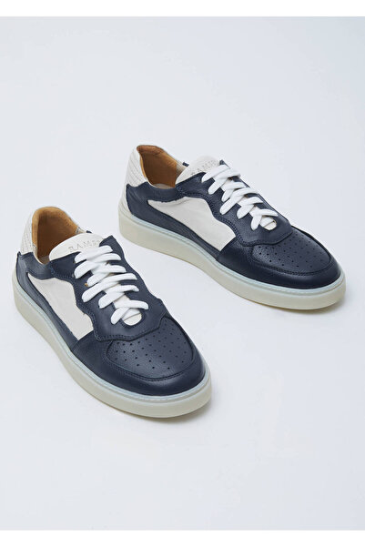 Ramsey Navy Blue Leather Sneakers