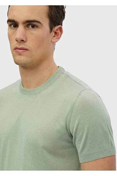 Ramsey Відкритий зелений велосипедний комір Плоский трикотаж з додаванням льону