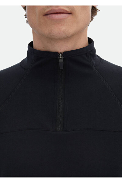 Ramsey High Collar Black Sweatshirt