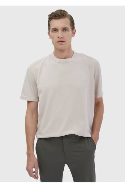 Ramsey Бежевий велосипедний комір, рівномірний трикотаж