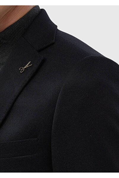 Ramsey Black Plain Regular Fit 100% Cashmere Jacket