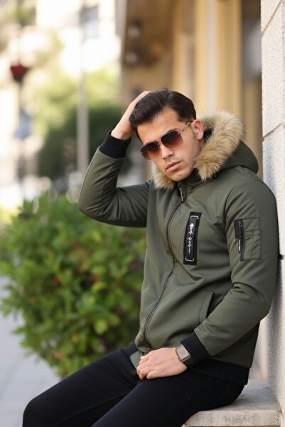 comstar Чоловічий водонепроникний капюшон з хутром, що знімається, з кишенями