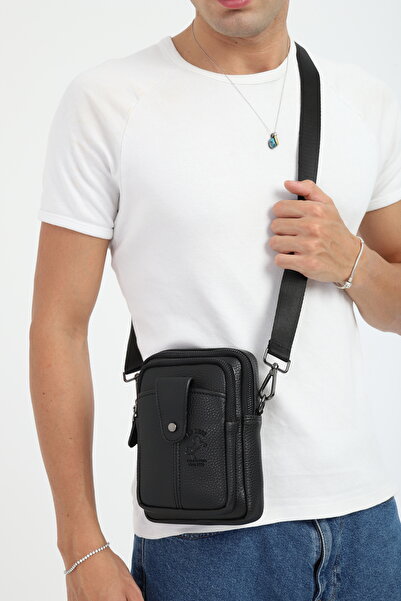 en deri Geantă de mână și de umăr cu curea încrucișată reglabilă pentru bărbați