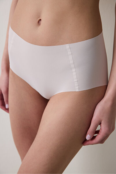 Penti Ribbed Bonding Laser Cut Cover Ceramic Beige Slip Panties