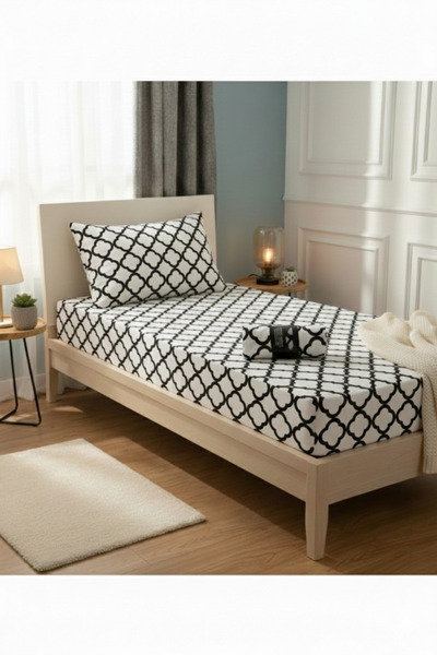 Home Patterned Single Elastic Sheet Set