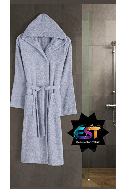 EVRİZON Бавовняний халат з капюшоном унісекс