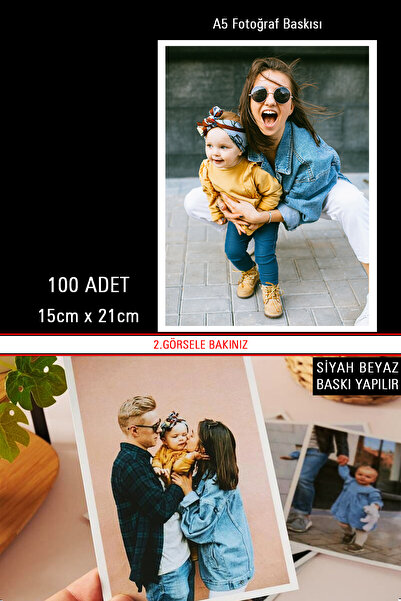 yhfoto 100 ADET 15X21 FOTO BASKI - KLASİK FOTOĞRAF BASKI - A5 BASKI