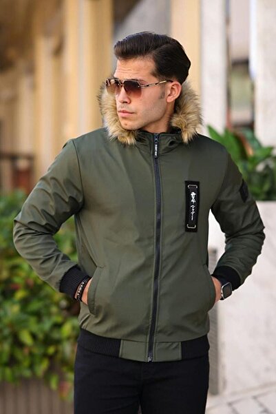 comstar Чоловічий водонепроникний капюшон з хутром, що знімається, з кишенями