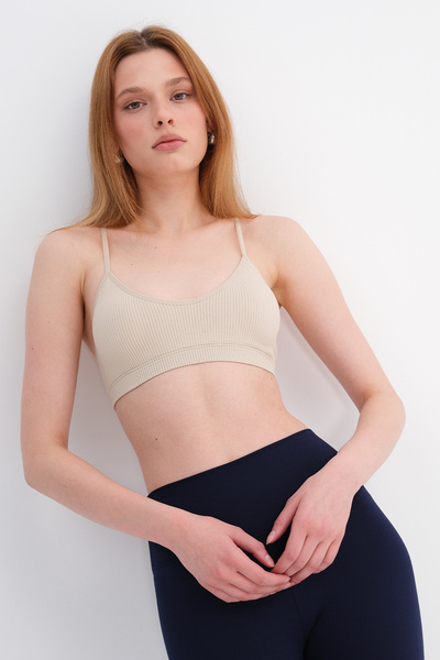 Addax Seamless Crop Tank Top with Chest Pad A6009-k1
