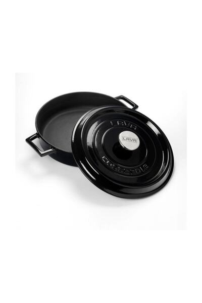 Lava Cast Iron Multi-Purpose Flat Pot Diameter (Ø) 28 Cm - Trendy Black