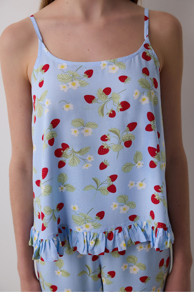Penti Strawberries Chally Light Blue Athlete Pajama Top