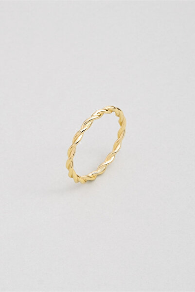 So CHIC... Burgu Detaylı 18 Ayar Sarı Altın Kaplama Minimal Yüzük