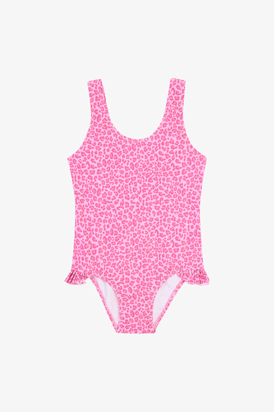 Penti Girl's Mini Leopard Patterned Ruffle Swimsuit