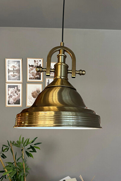 Bamyum Ulmete Gemici Eskitme Başlık Tekli Sarkıt Avize Salon Ofis Otel Restoran Avizeleri Vintage Tasarım