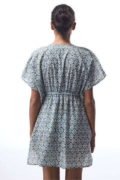 Penti Green Spring V-Neck Mini Kaftan