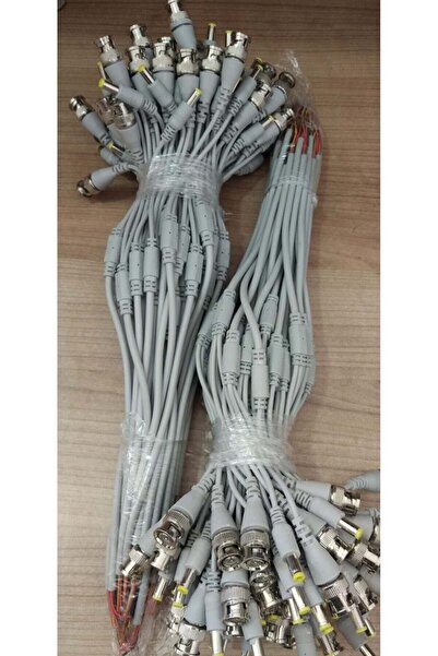 FREE 10 Adet Hazır Bnc + Dc Power Jak Konnektör Cctv Ahd Tvı Y Kablo