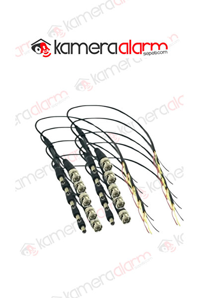 Genel Markalar 10 Adet Kablolu Hazır Bnc +power Jack Konnektör
