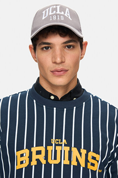 UCLA قبعة بيسبول مطرزة باللون الرمادي الداكن للجنسين