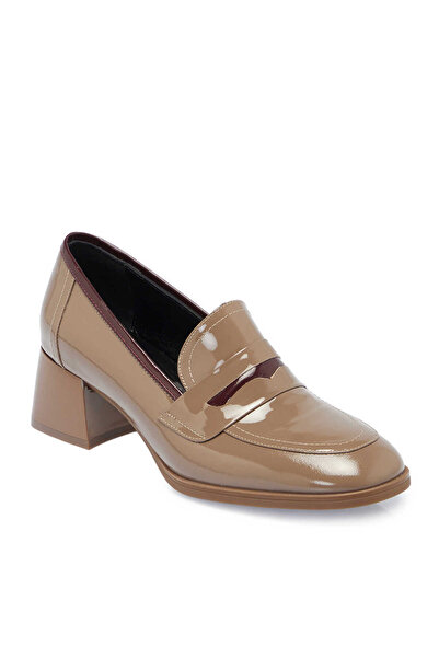 Tergan Vizon Hakiki Rugan Deri Kadın Topuklu Ayakkabı - K24S1AY67517-A81