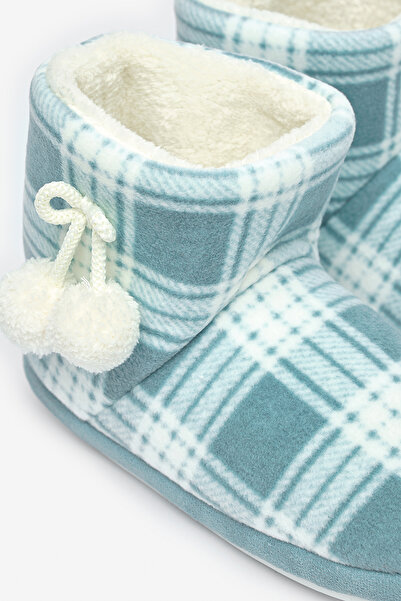 Penti Checked Light Green Home Boots