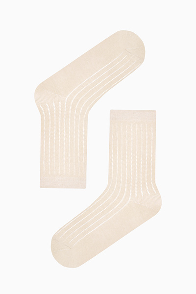Penti Vertikale Colosio Beige Weiß 2 Socken Socken