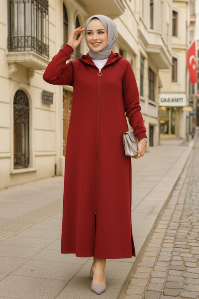 Neva Style Hooded Burgundy Hijab Cap 72231Br