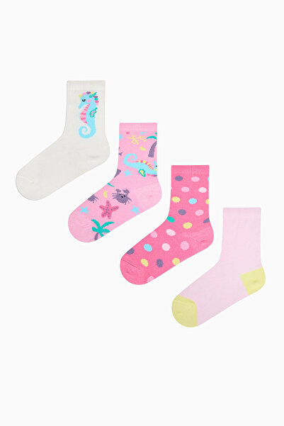 Penti Girl's Mint Unicorn Multicolored 4-Piece Socks