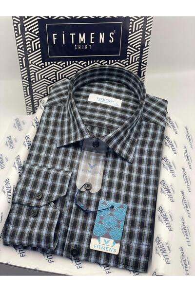 Fitmens Klasik Uzun Kol Kışlık Ekoseli Oduncu Yaka Altı Düğmeli Pamuklu Hediy...