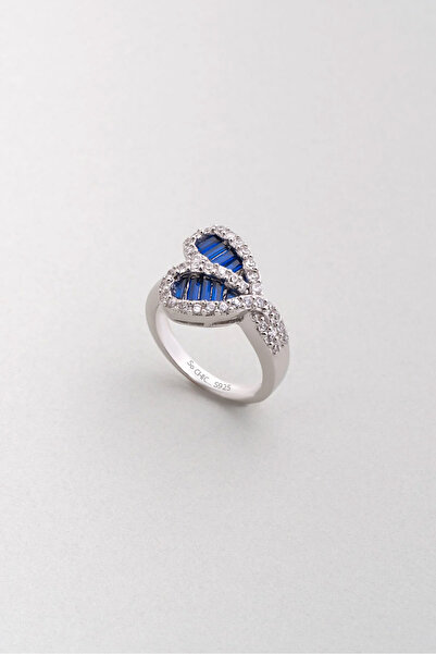 So CHIC... Yakamoz Kalbi 18 Ayar Beyaz Altın Kaplama Gümüş Yüzük